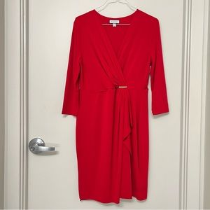 Charter Club Faux Wrap Stretch RED Jersey Dress
Size L